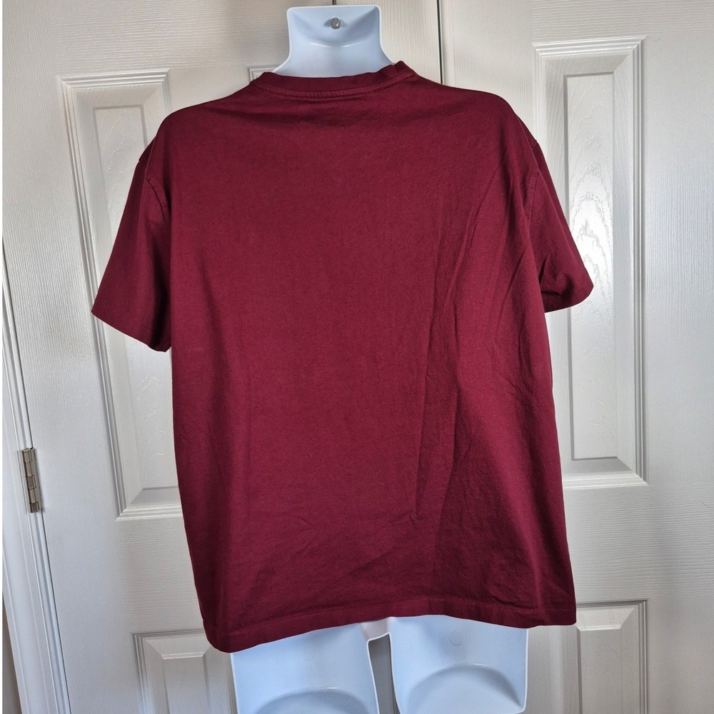 Polo Ralph Lauren burgundy red short sleeve v-neck tee shirt men's large - Picture 2 of 9